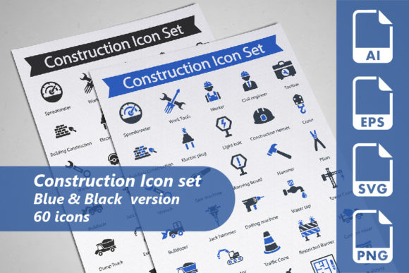 Construction Icon Set Graphics for Crafters