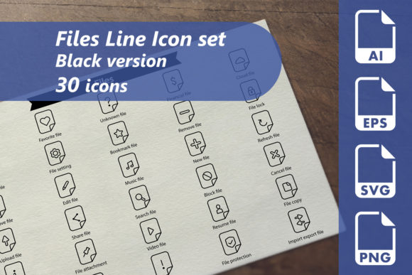 Files Line Icon Set Graphics