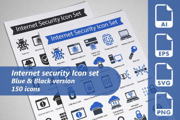 Internet Security Icon Set Graphics for Local Business Branding