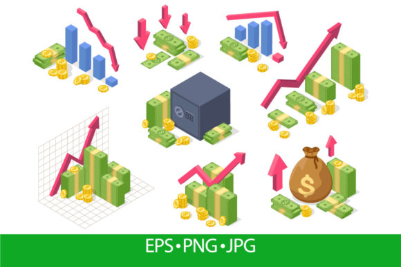 Money Isometric Chart Graphics for Handmade Success