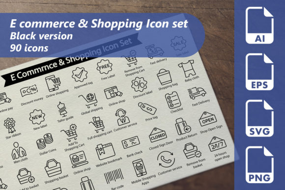 Shopping Line Icons for Modern Branding