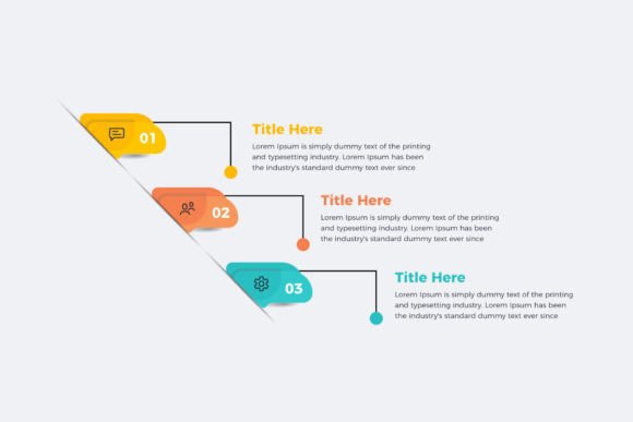 Three Steps Infographic Graphics for Modern Branding