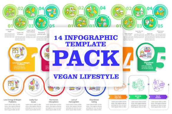 Vegan Lifestyle Infographic Graphics for Crafters